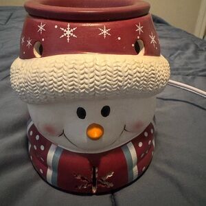 Charming Snowman Wax Warmer - Red and White